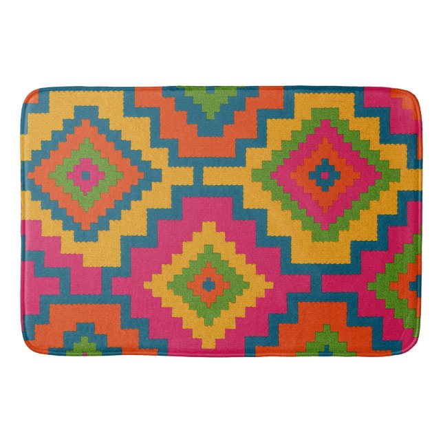 Alfombrilla De Baño Tapete CORES GEOMÉTRICO  (Anverso)