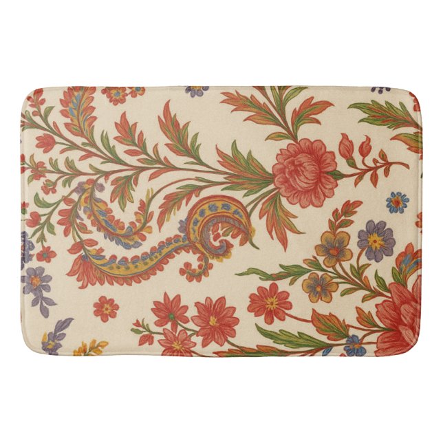 Alfombrilla De Baño Tapete Flores de Zínnia em artes (Anverso)