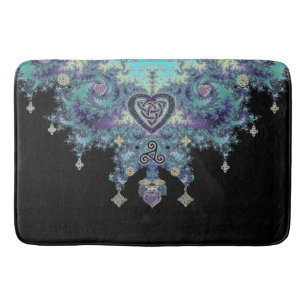 Alfombrilla De Baño Tapicería céltica del fractal del corazón
