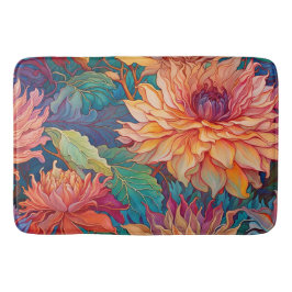 Alfombrilla De Baño Tapiz floral de Dahlia