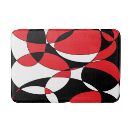 Alfombrilla De Baño Tapón de baño elíptico negro, blanco y rojo