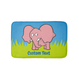 Alfombrilla De Baño Tapón de personalizado de elefante rosa