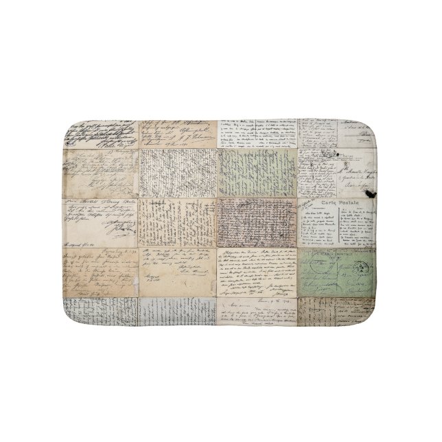 Alfombrilla De Baño Tarjetas Postales Antiguas Fondo Vintage Francés (Anverso)