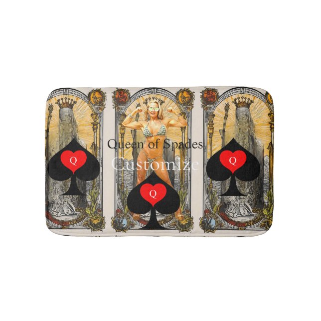 Alfombrilla De Baño Tarot Card Queen of Spades Thunder_Cove (Anverso)