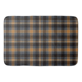 Alfombrilla De Baño Tartan Plaid Moderno de ámbar ahumado 