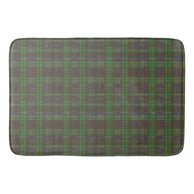Alfombrilla De Baño Tartan Verde Bosque Cabaña (Anverso)
