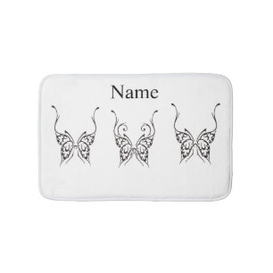 Alfombrilla De Baño Tatuaje de mariposa estilizada Thunder_Cove