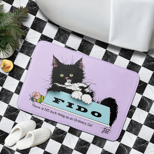 Alfombrilla De Baño Tazón de perro gatito de Tuxedo