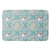 Té tiempo menta verde y rosa Rug