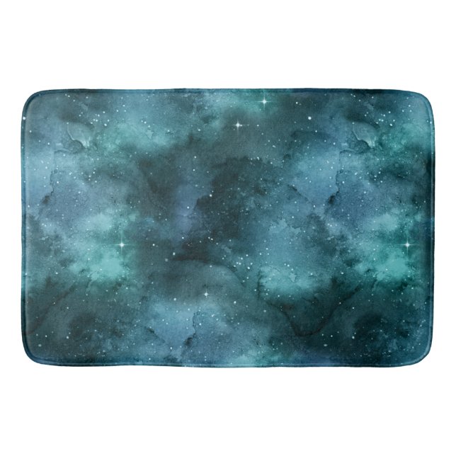 Alfombrilla De Baño Teal Galaxy Series Design 7 (Anverso)