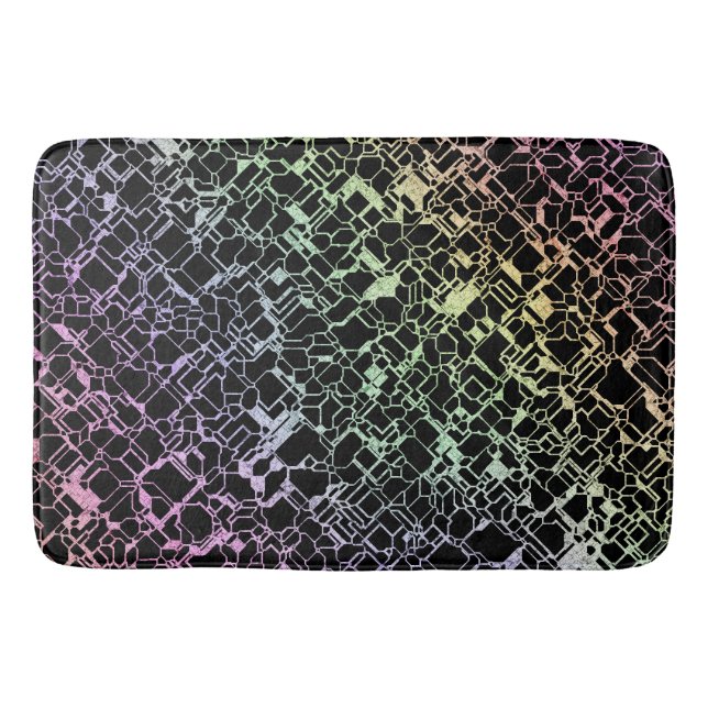 Alfombrilla De Baño techno rainbo : (Anverso)