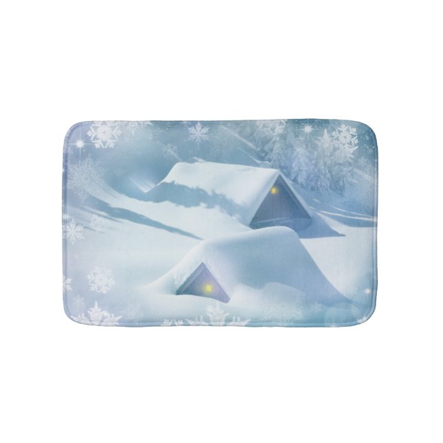 Alfombrilla De Baño Techo de nieve en un bosque (Anverso)