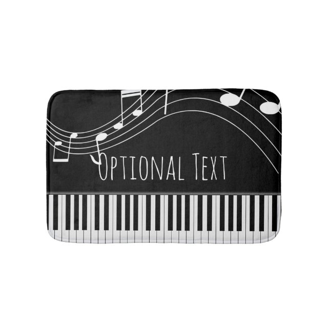 Alfombrilla De Baño Teclado piano y notas musicales (Anverso)