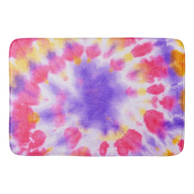 Alfombrilla De Baño Tejido blanco morado rojo (Anverso)