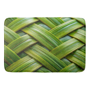 Alfombrilla De Baño Tejido de bambú fresco verde