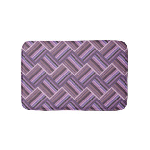 Alfombrilla De Baño Tejido diagonal de rayas malvas