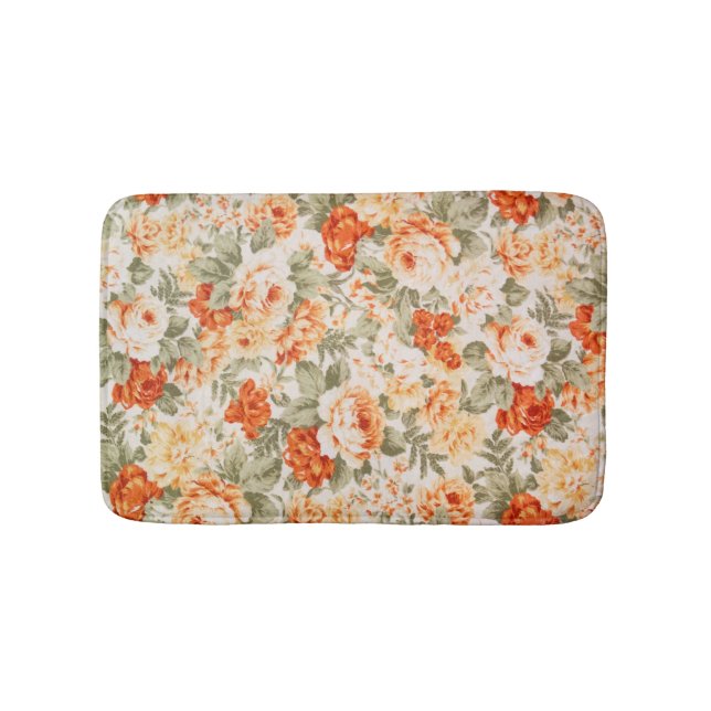 Alfombrilla De Baño Tejido floral clásico de época (Anverso)