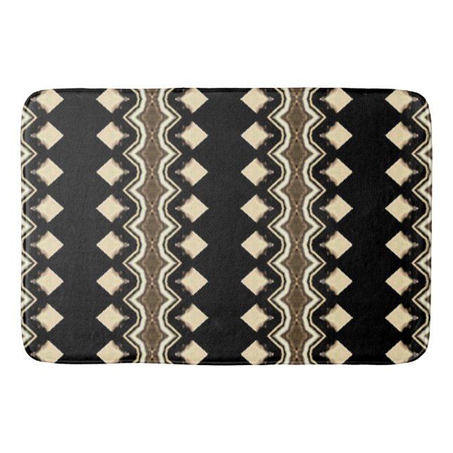Alfombrilla De Baño Tejido oscuro de diamantes (Anverso)