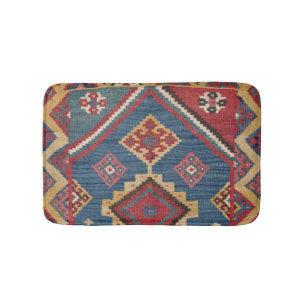 Alfombrilla De Baño Tejidos Kilim Royal Blue Yellow Classic