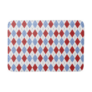 Alfombrilla De Baño Tela escocesa roja y azul