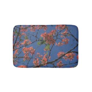 Alfombrilla De Baño Tela floral, azul