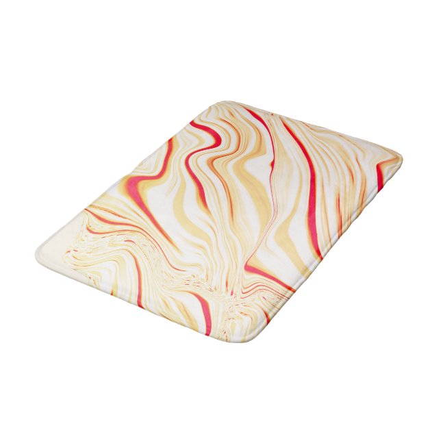 Alfombrilla De Baño Tela ondulada en tonos beige claros, trazas curvad (Angular)