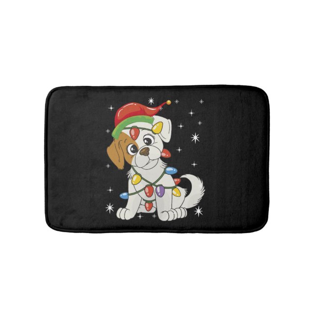 Alfombrilla De Baño Temporada de Navidad Santa Jack Russell Terrier (Anverso)