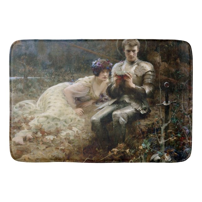 Alfombrilla De Baño Tentación de Sir Percival (caballero medieval) (Anverso)