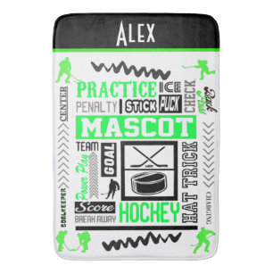 Alfombrilla De Baño Terminología de hockey masculino personalizada Neo