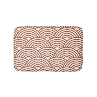Alfombrilla De Baño Terracota de óxido de onda de Seigaiha japonesa