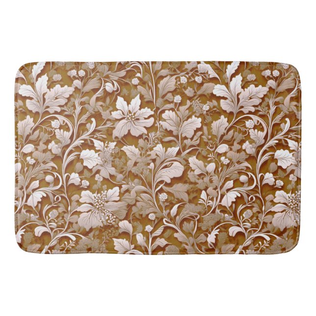 Alfombrilla De Baño Terracota quemada Naranja Boho botánico moderno (Anverso)
