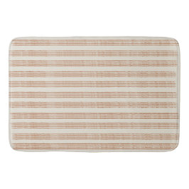Alfombrilla De Baño Terracotta Cream Moderno Stripe Boho Minimalista