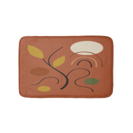 Alfombrilla De Baño Terracotta Golden Leaves Contemporary Design