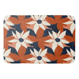 Alfombrilla De Baño Terracotta White Floral Elegante