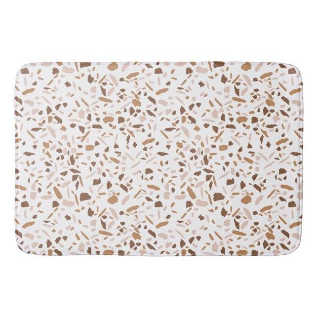 Alfombrilla De Baño Terrazzo Brown y Beige y Blanco (Anverso)
