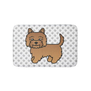 Alfombrilla De Baño Terrier Cairn Rojo Perro De Dibujos Animados Lindo
