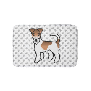 Alfombrilla De Baño Terrier de zorro de alambre blanco y bronceado, pe