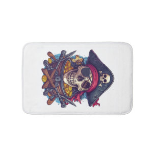Alfombrilla De Baño Tesoro de Cráneo de Pirata
