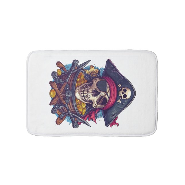 Alfombrilla De Baño Tesoro de Cráneo de Pirata (Anverso)