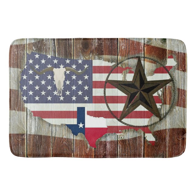 Alfombrilla De Baño Texas Lone Star Texas Long Horn (Anverso)