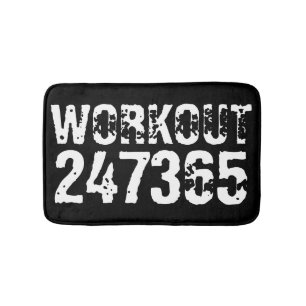 Alfombrilla De Baño Texto grabado y desgastado Workout 247365 white