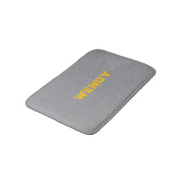 Alfombrilla De Baño Texto personalizado desvanecido en amarillo sobre 