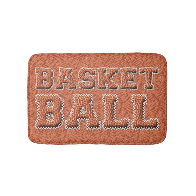 Alfombrilla De Baño Texto y textura del baloncesto (Anverso)