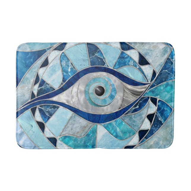Alfombrilla De Baño Textos Minerales de Evil Eye Amulet Mosaic (Anverso)