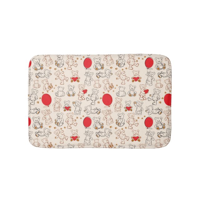 Alfombrilla De Baño Textura con los osos de peluche (Anverso)