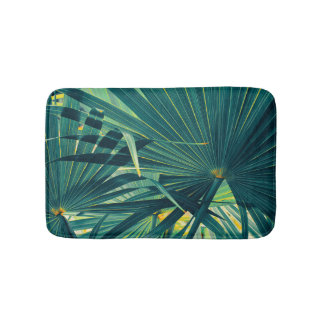 Alfombrilla De Baño Textura con Tedado de hojas de palmera a rayas