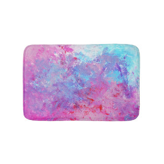 Alfombrilla De Baño Textura creativa rosa-azul, manchas de pintura.
