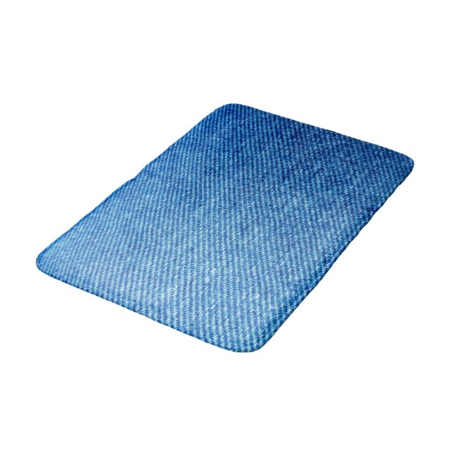 Alfombrilla De Baño Textura de Denim Azul (Angular)