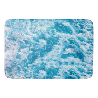 Alfombrilla De Baño Textura de la ola del océano azul