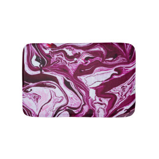Alfombrilla De Baño Textura de mármol magenta: arte fluido abstracto